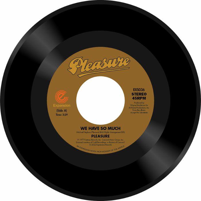 Pleasure/WE HAVE SO MUCH & JOYOUS 7"