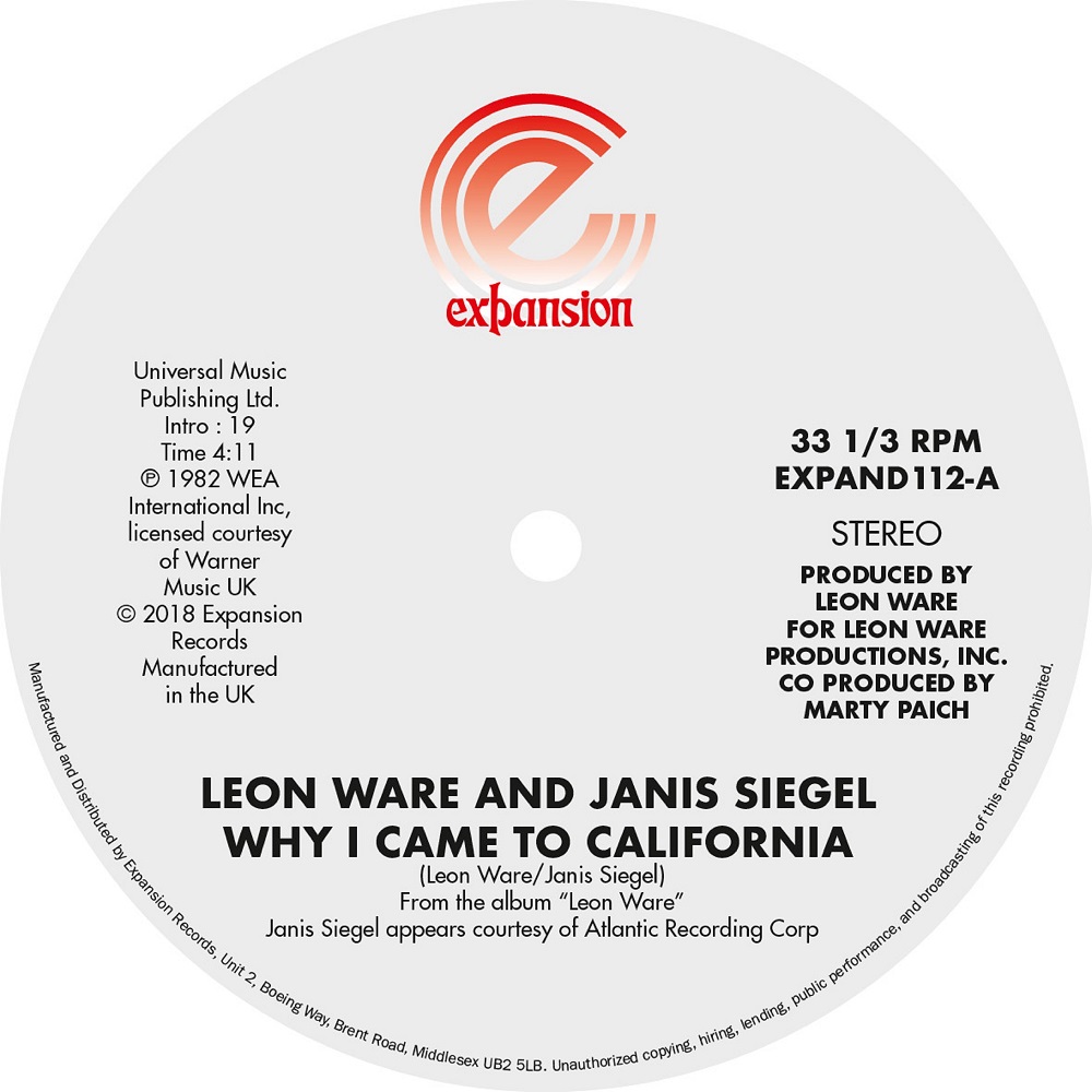 Leon Ware/WHY I CAME TO CALIFORNIA 12