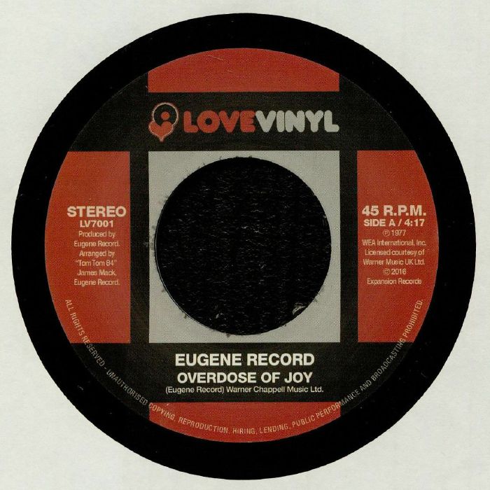 Eugene Record/OVERDOSE OF JOY 7"