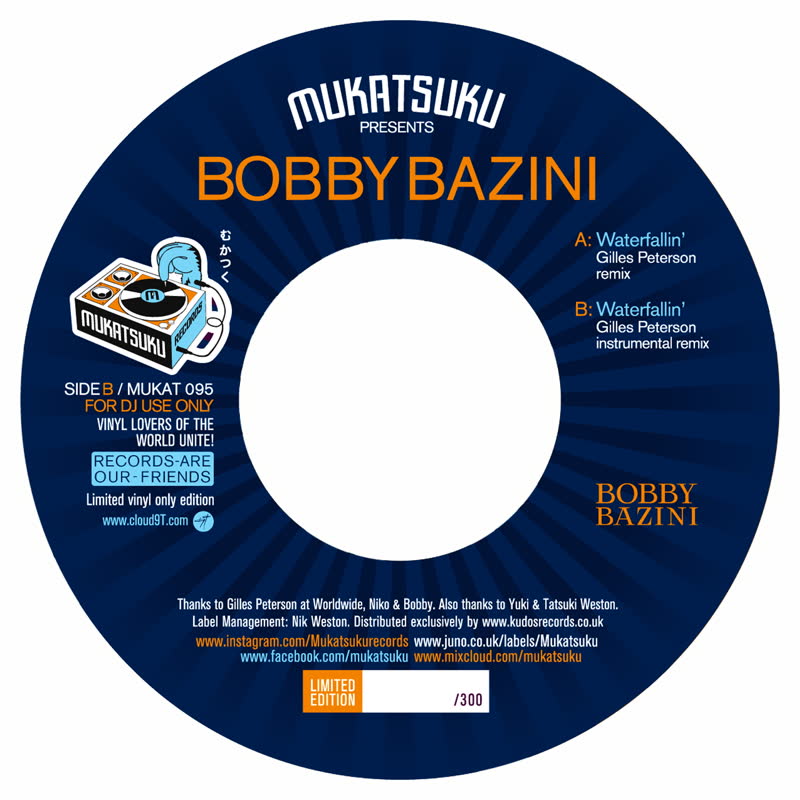 Bobby Bazini/WATERFALLIN' (GILLES PETERSON REMIX)